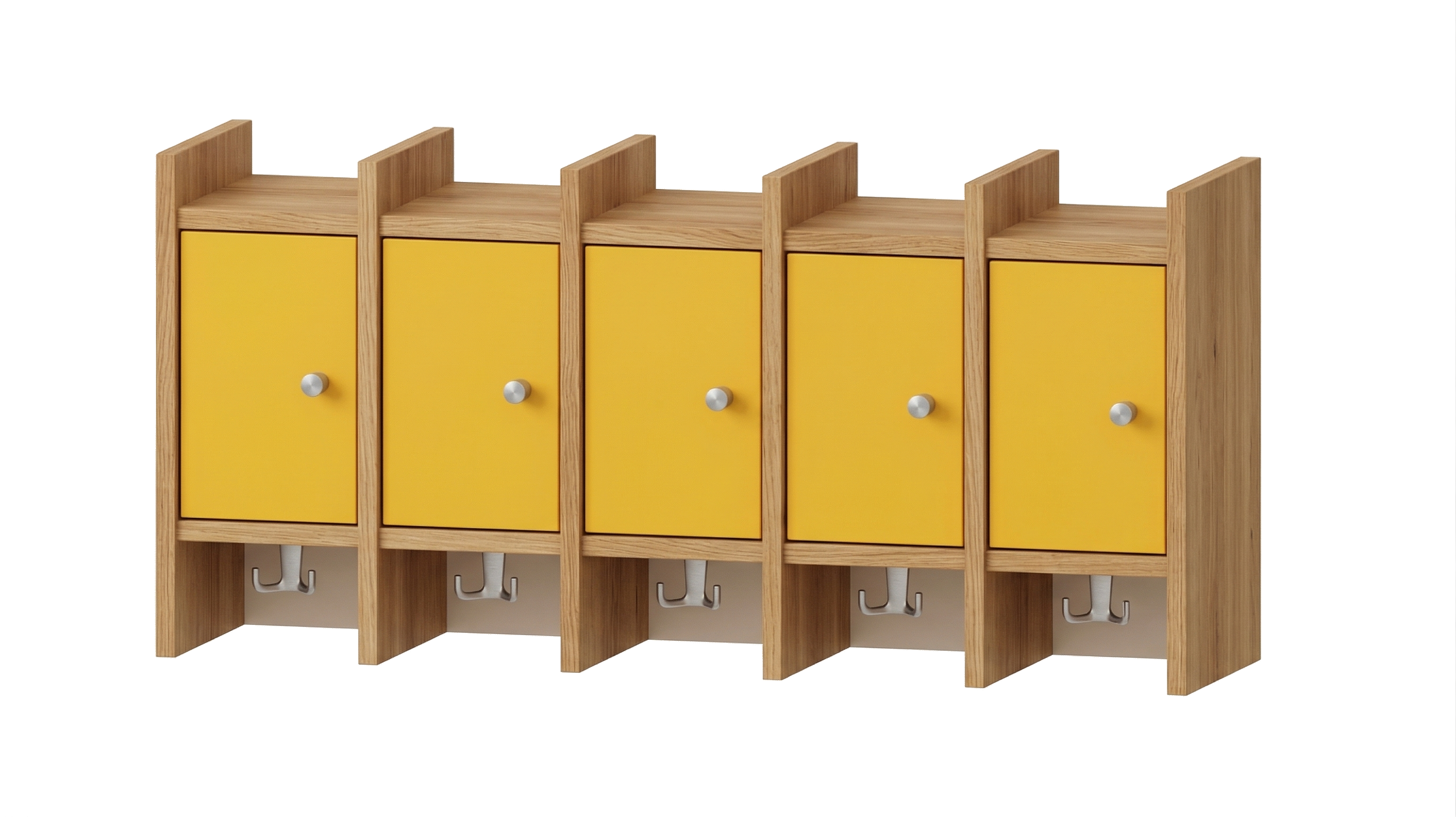 Garderobenablage | 5 Plätze und Tür links | basic | 102 x 48 x 25 cm