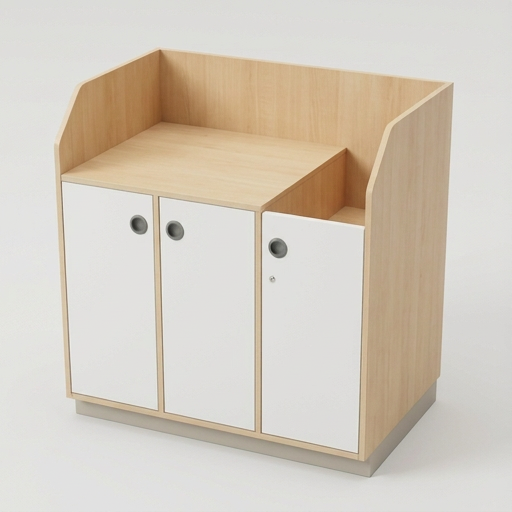 Wickelkommode | 2türig geschlossen mit Aufstiegshilfe - Basic | 104 x 109 x 70 cm