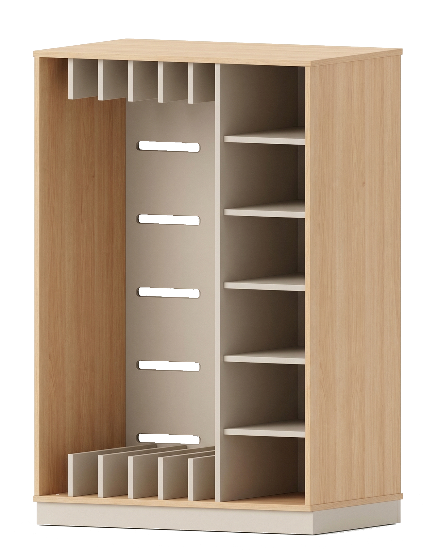 Liegepolster-Bettwäsche-Kombiregal | 6 Fächer  | 104 x 159 x 67 cm