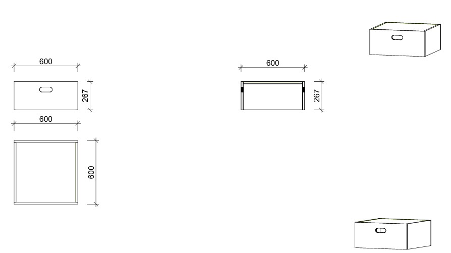 Podestmodul | quadratisch 6060 -  mittel | 60 x 27 x 60 cm
