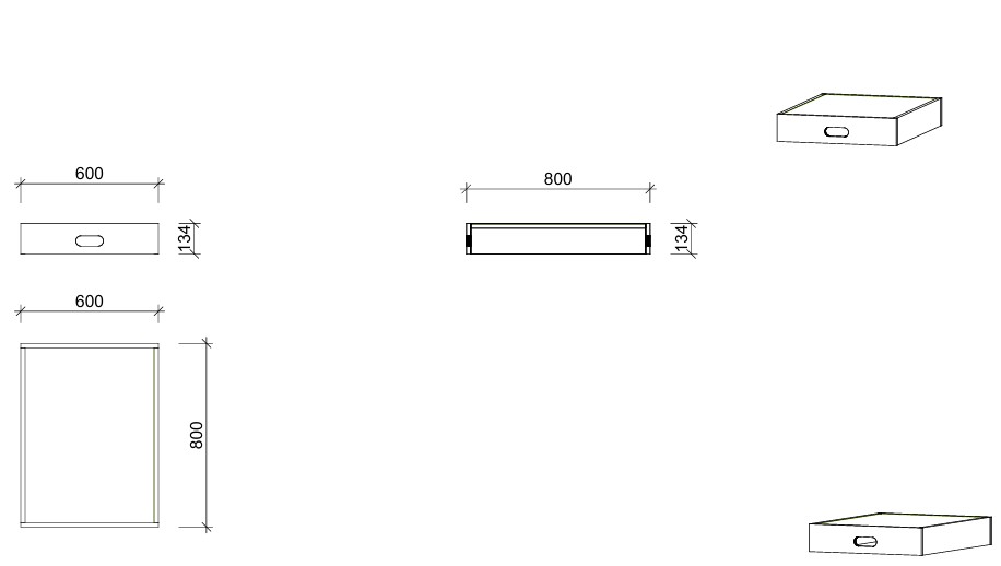 Podestmodul | rechteckig 6080 -  niedrig | 60 x 13 x 80 cm