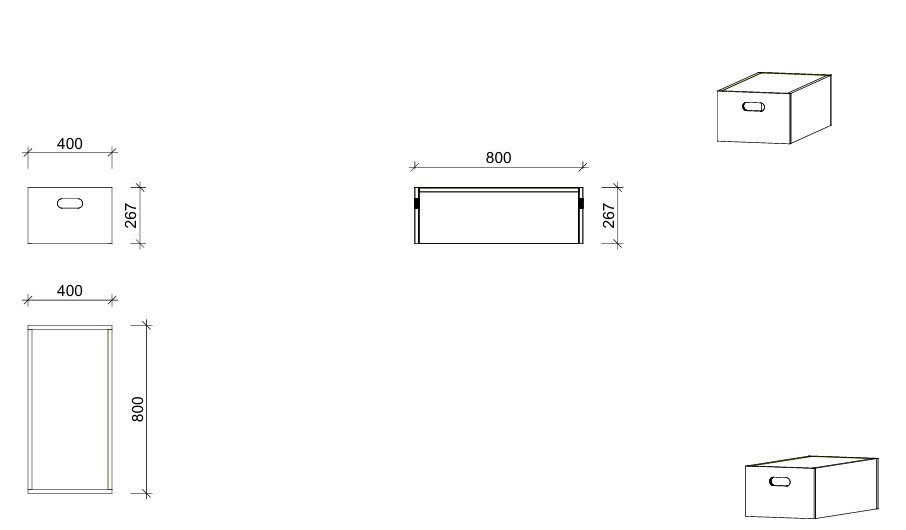 Podestmodul | rechteckig 4080 -  mittel | 40 x 27 x 80 cm