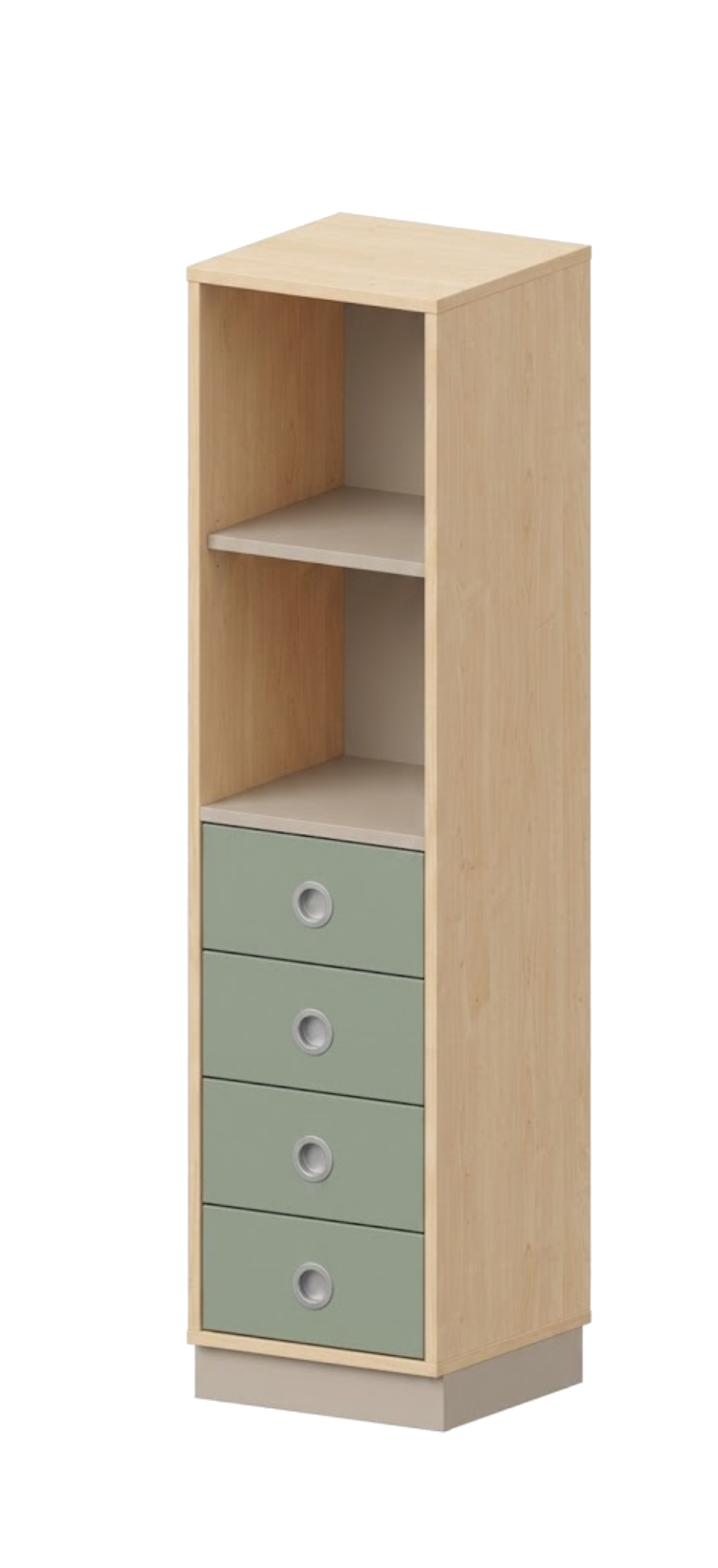 Schrank | mit Schubladen und Regal, 4 OH - Smart | 40 x 159 x 40 cm