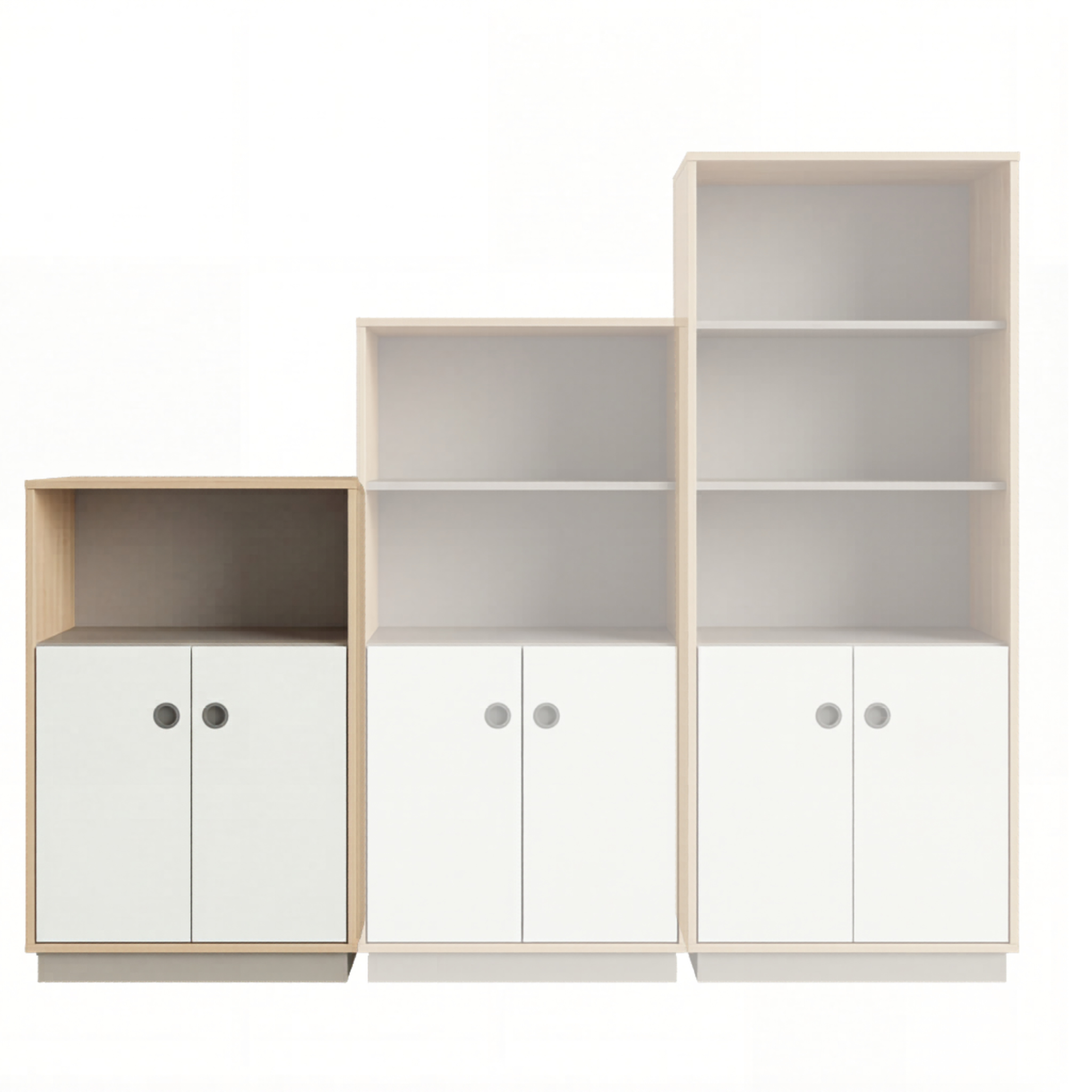 Schrank | Türen und offenes Fach, 3 OH - Smart | 80 x 121 x 40 cm