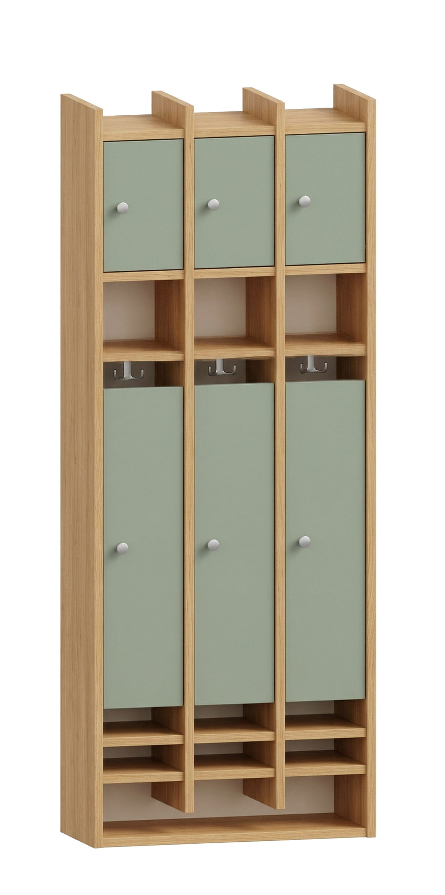 Spindgarderobe | 3 Plätze und Türen rechts | 62 x 161 x 25 cm
