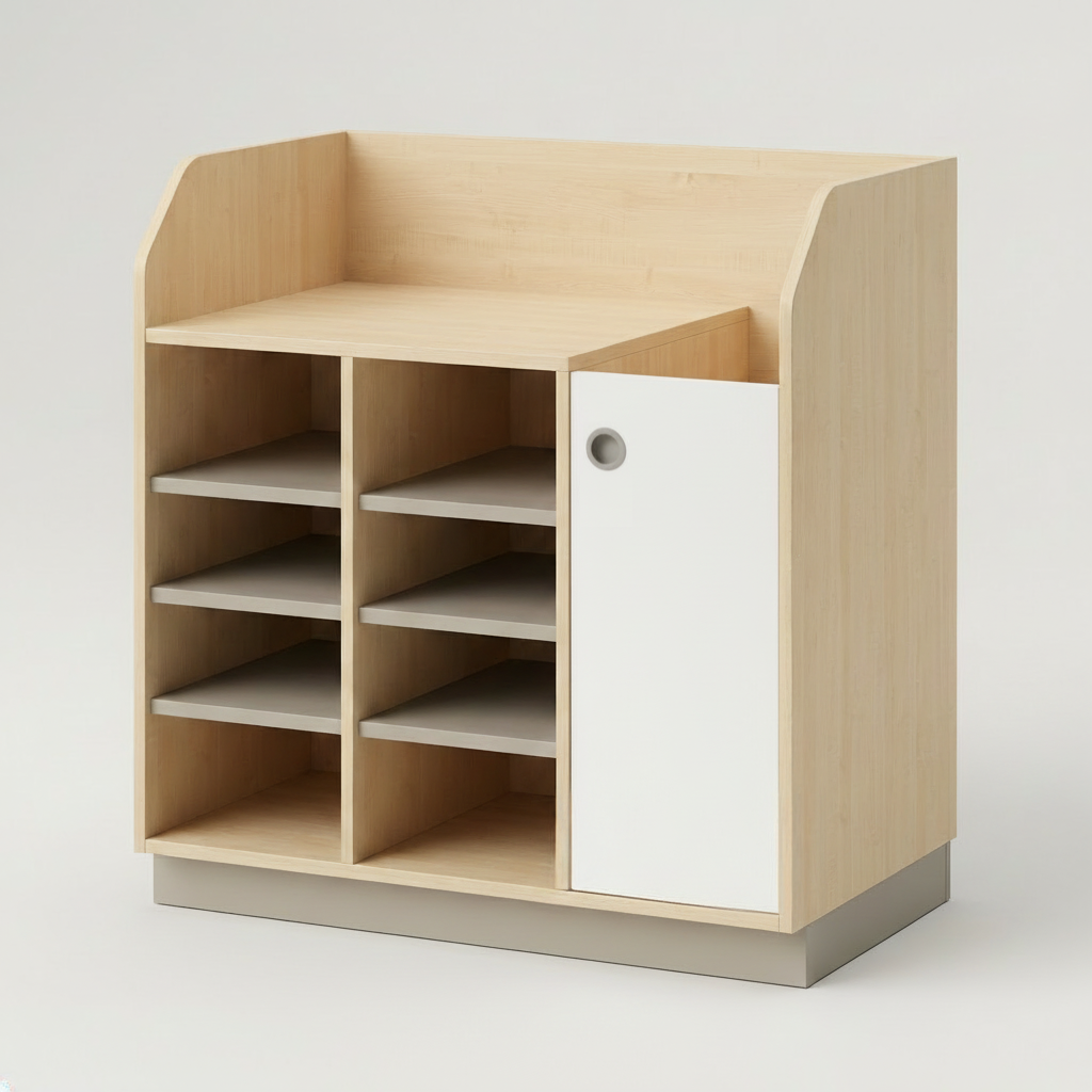 Wickelregal | mit 6 Fachböden und Aufstiegshilfe - basic | 104 x 109 x 70 cm