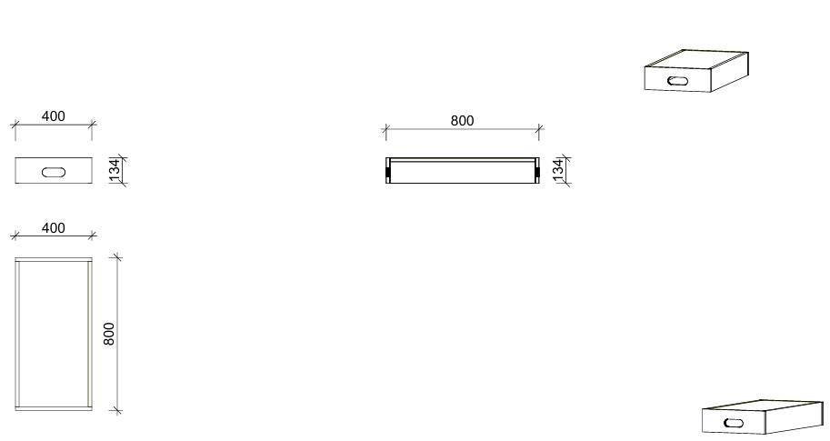 Podestmodul | rechteckig 4080 -  niedrig | 40 x 13 x 80 cm