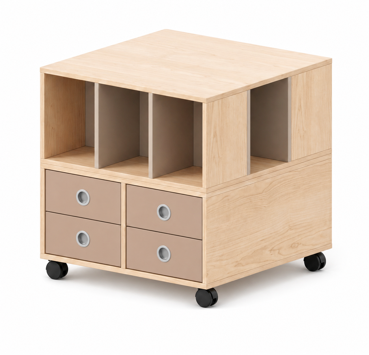 Bücherregal | mit wechseloffenen Fächern und Schubladen - smart  | 80 x 84 x 80 cm