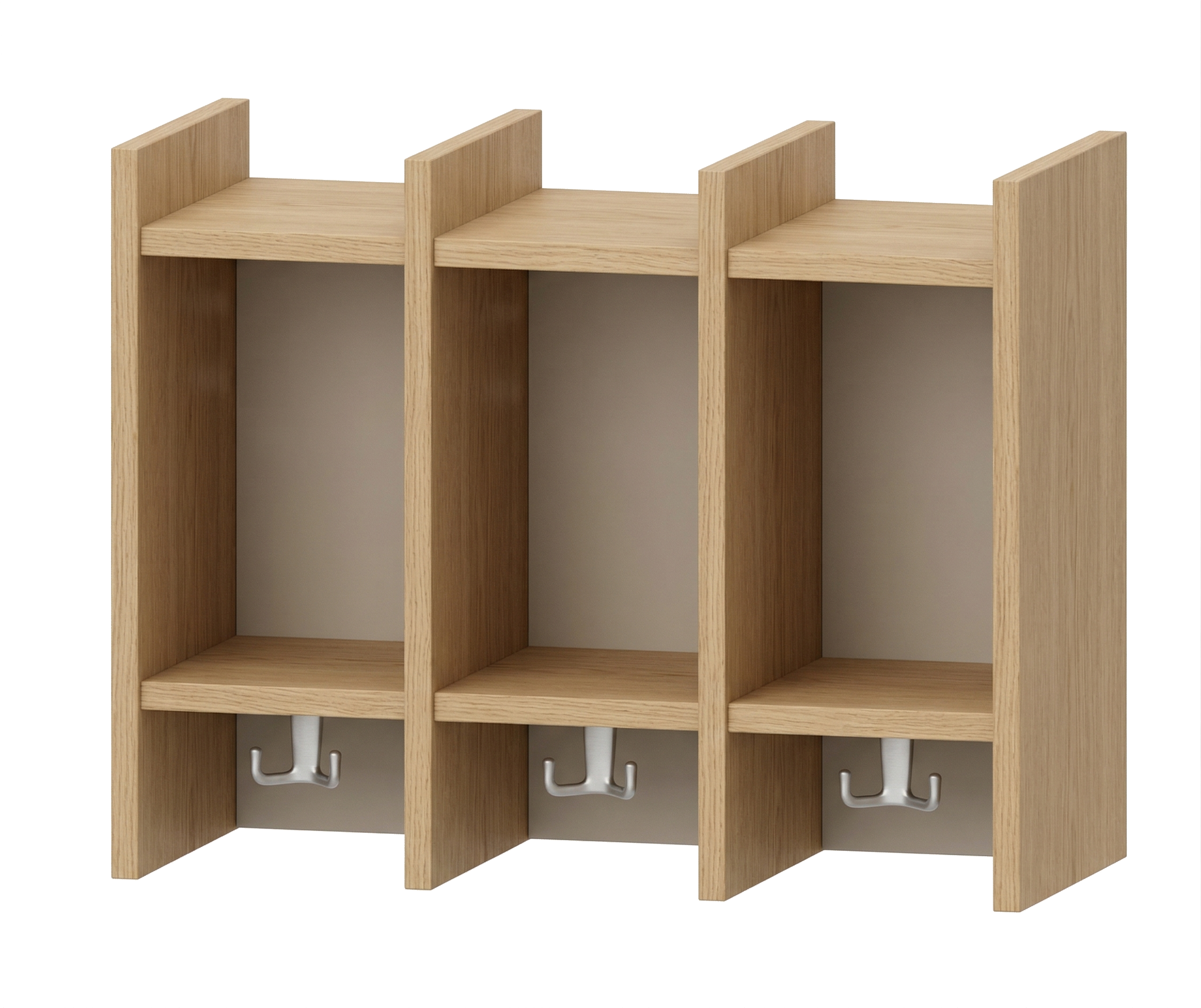 Garderobenablage | 3 Plätze -  Basic | 62 x 48 x 25 cm