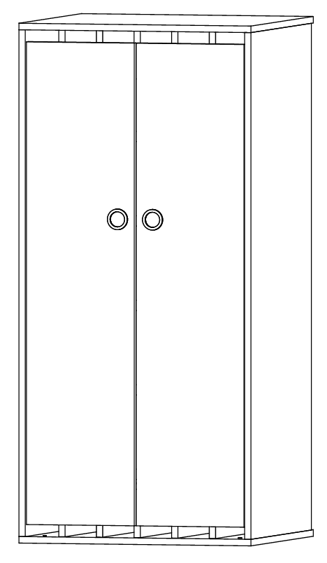 Liegepolsterschrank | als Aufsatz ohne Sockel -  für 6 Polster -  Smart  | 70 x 151 x 67 cm
